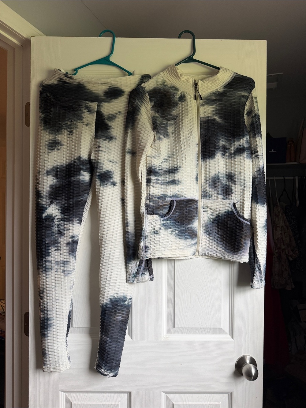 New Mix Black and White Tie-Dye Track Jacket & Joggers Set